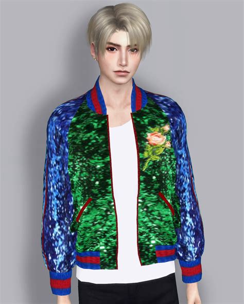 gucci sequin bomber jacket for the sims 4|sims 4 Gucci skirts.